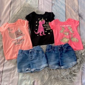 The Children’s Place Shorts and Tees Lot of 5 Size 4T